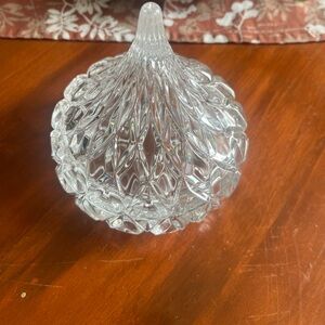 Crystal glass Herschey’s Kiss candy dish.